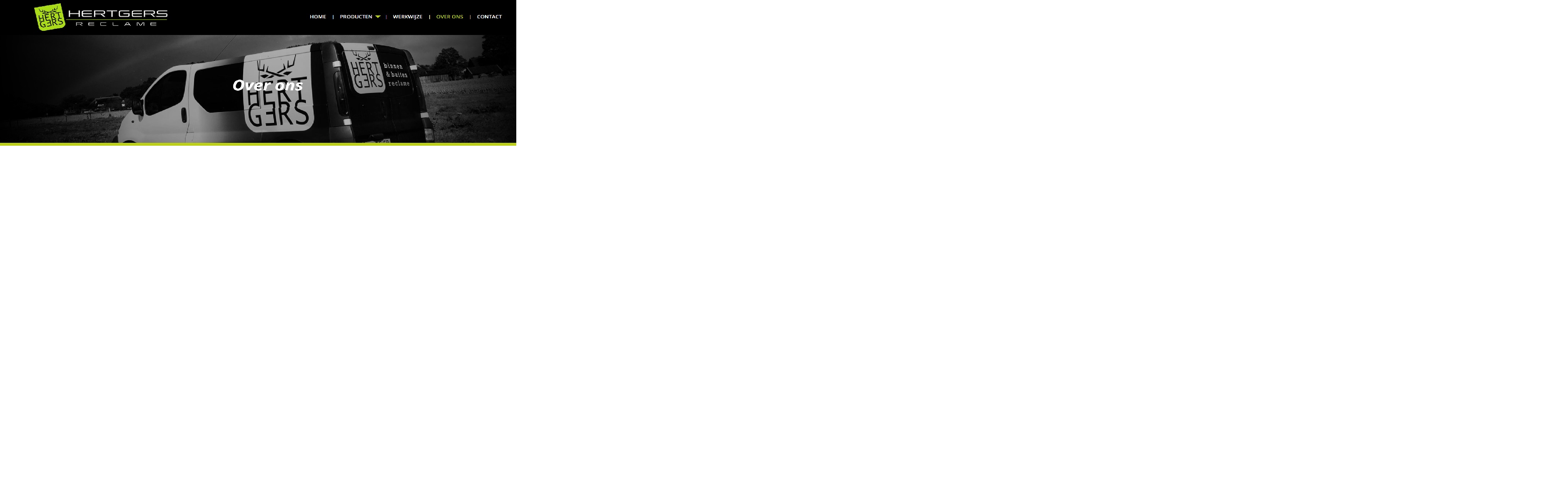 Hertgers reclame website screenshot