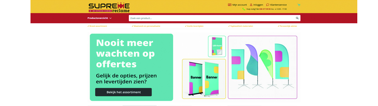 Supreme Reclame - Hasselt website screenshot